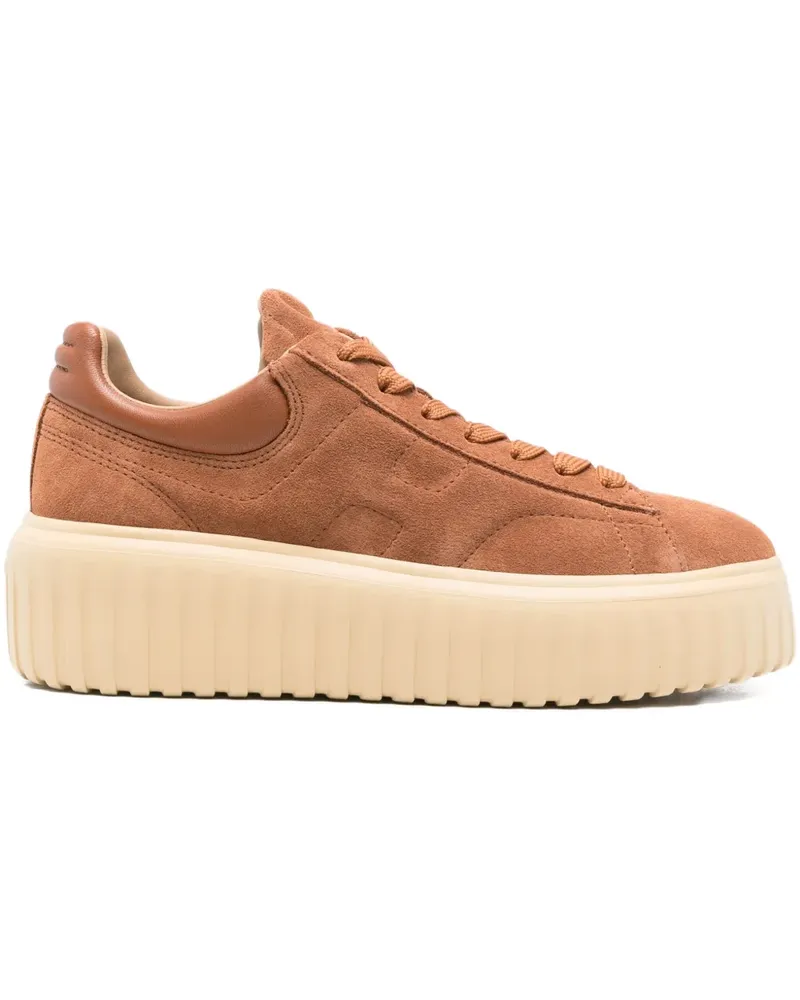 Hogan H-Stripes Sneakers mit Plateausohle - Braun Braun