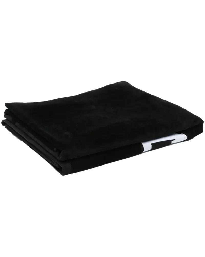 Dsquared2 Badetuch mit Jacquard-Logo - Schwarz Schwarz