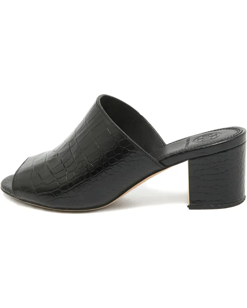 Tory Burch Mules mit Kroko-Prägung 50mm - Schwarz Schwarz