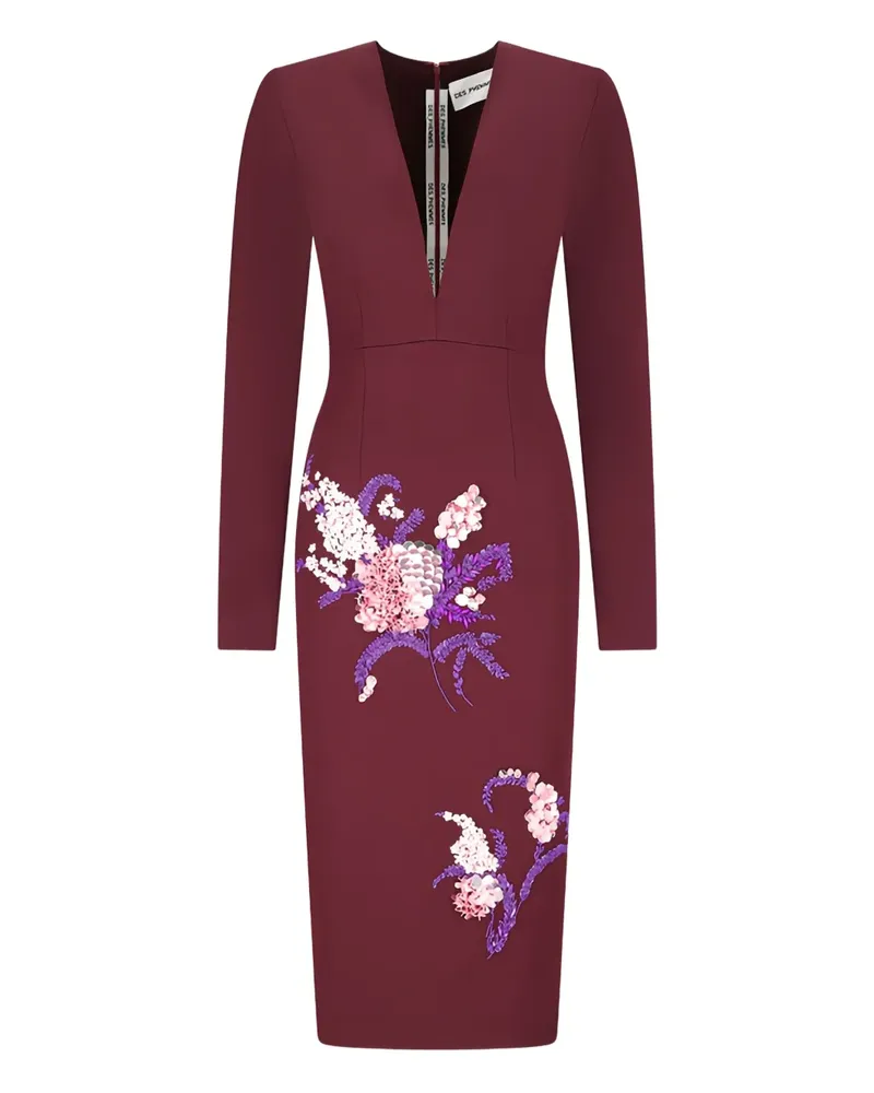 Des Phemmes v-neck bead-embellished dress - Rot Rot