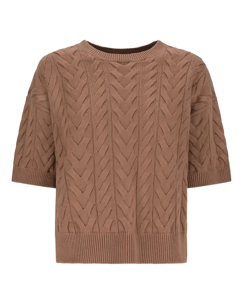 Max Mara Max Mara Oberteil mit Zopfmuster - Braun Braun