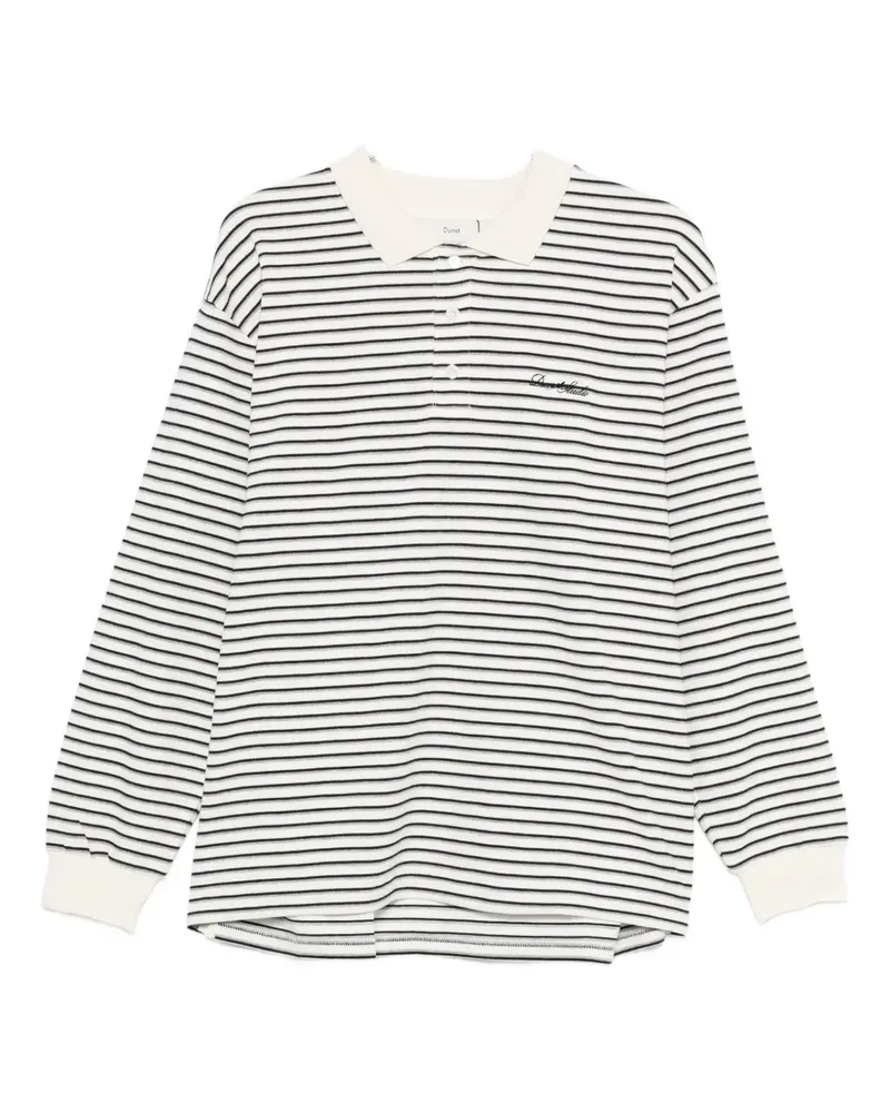 Dunst striped long-sleeve polo shirt - Weiß Weiß
