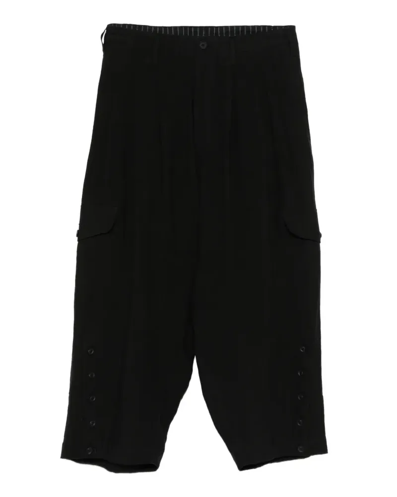 Yohji Yamamoto pleated cargo pants - Schwarz Schwarz