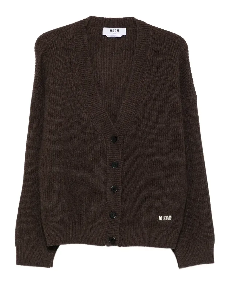 MSGM long sleeve V-neck cardigan - Braun Braun