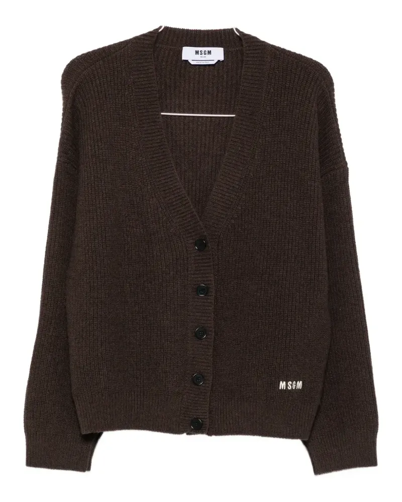 MSGM long sleeve V-neck cardigan - Braun Braun