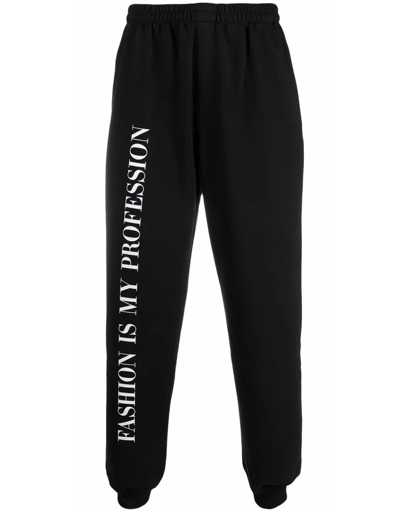 VETEMENTS Jogginghose mit Slogan-Print Schwarz