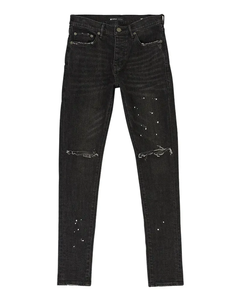 PURPLE BRAND over spray denim - Schwarz Schwarz