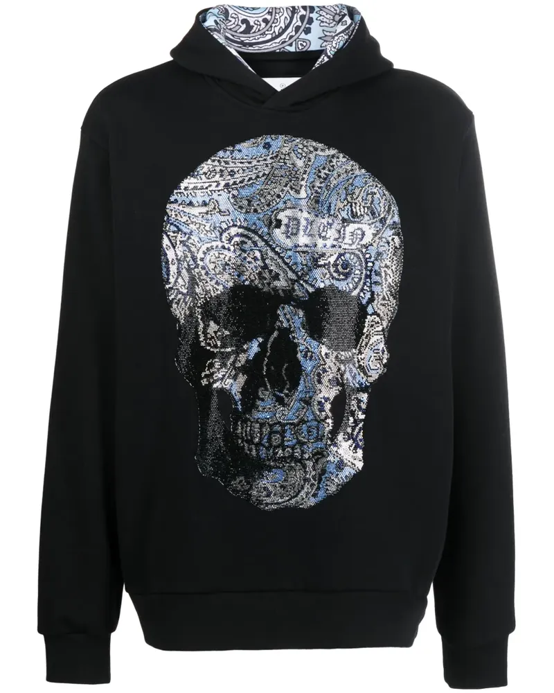 Philipp Plein Hoodie mit Strass-Totenkopf - Schwarz Schwarz