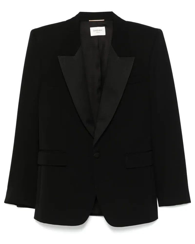Saint Laurent Grain-de-Poudre-Blazer - Schwarz Schwarz