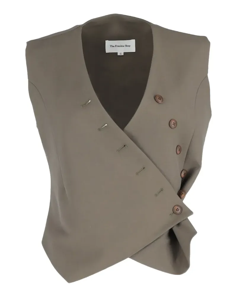 FRANKIE Shop cross-button vest - Grün Grün