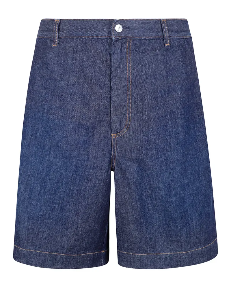 nine:inthe:morning elasticated-waistband denim shorts - Blau Blau