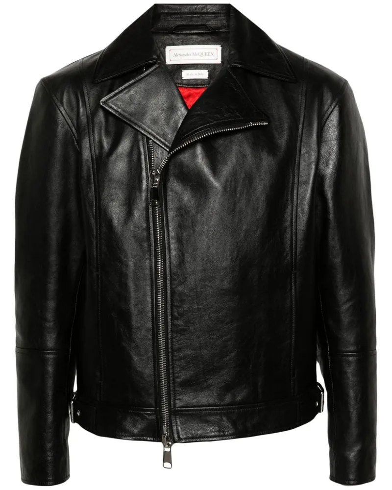 Alexander McQueen Bikerjacke mit Reißverschluss - Schwarz Schwarz