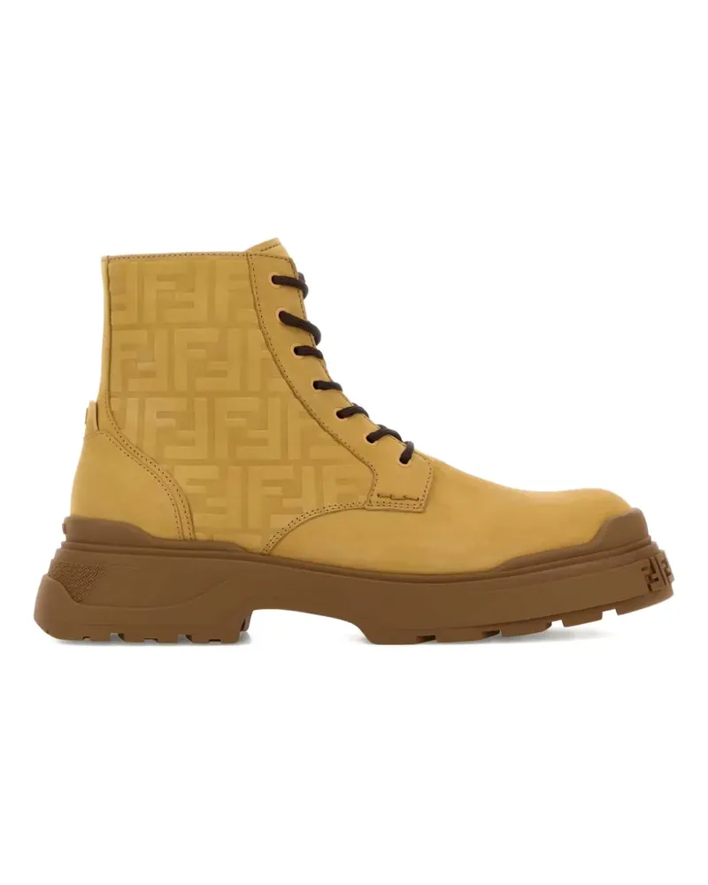 Fendi embossed ankle boots - Nude Nude