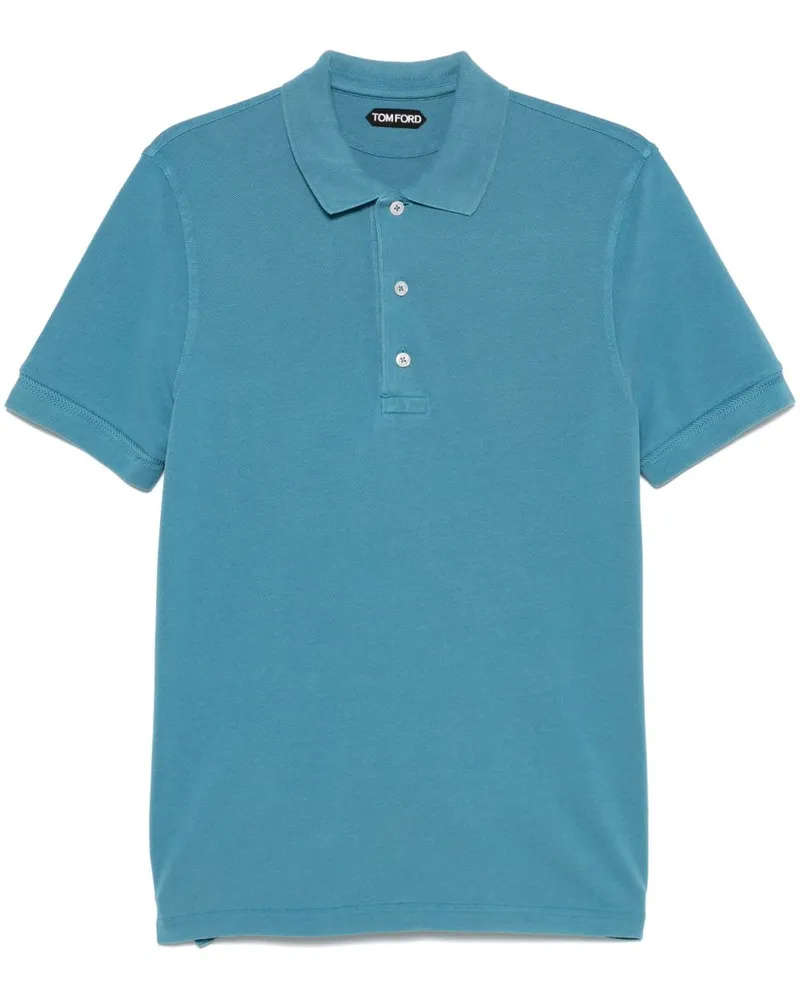 Tom Ford Poloshirt aus Piqué - Blau Blau