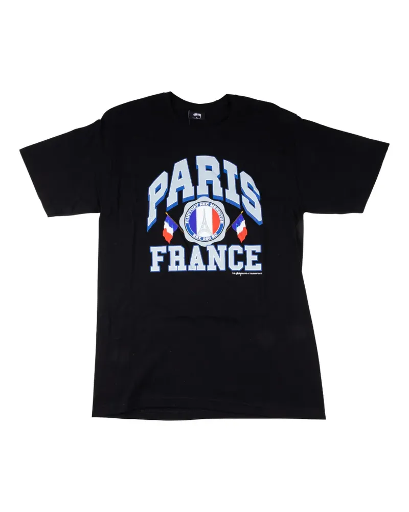 Stüssy Paris France T-Shirt - Schwarz Schwarz