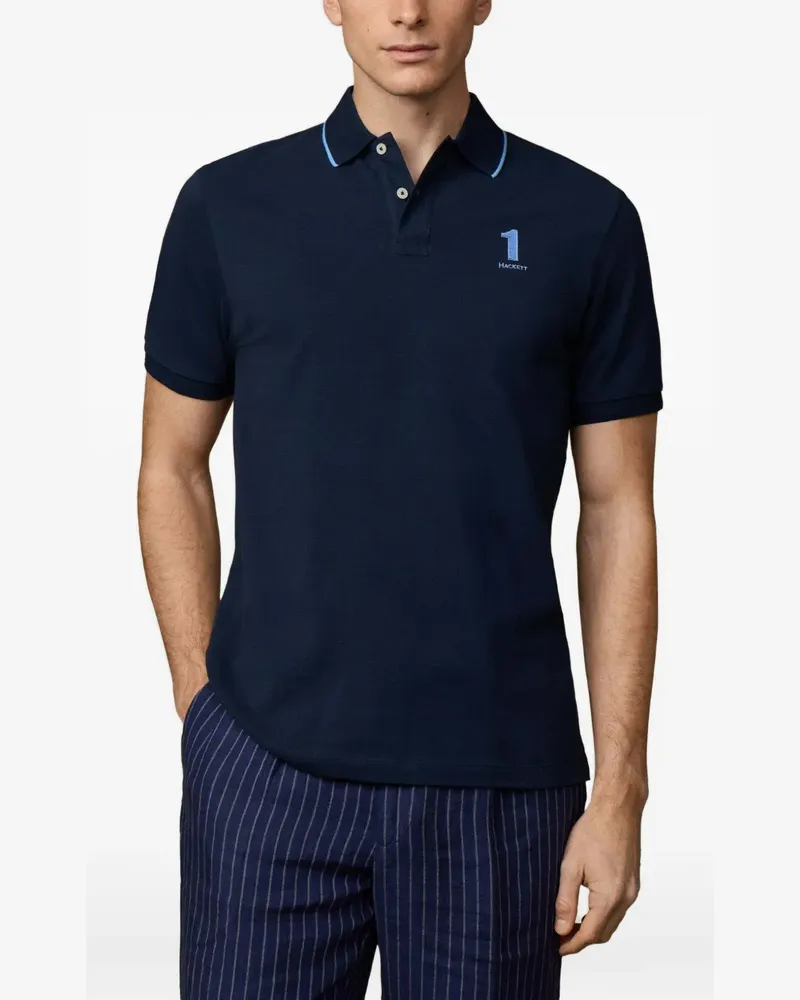 Hackett Heritage Poloshirt mit Spitze - Blau Blau