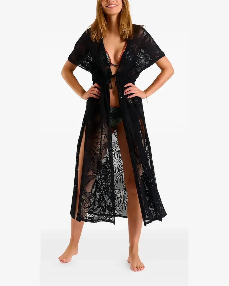 Banana Moon lace-knit drawstring beachwear - Schwarz Schwarz