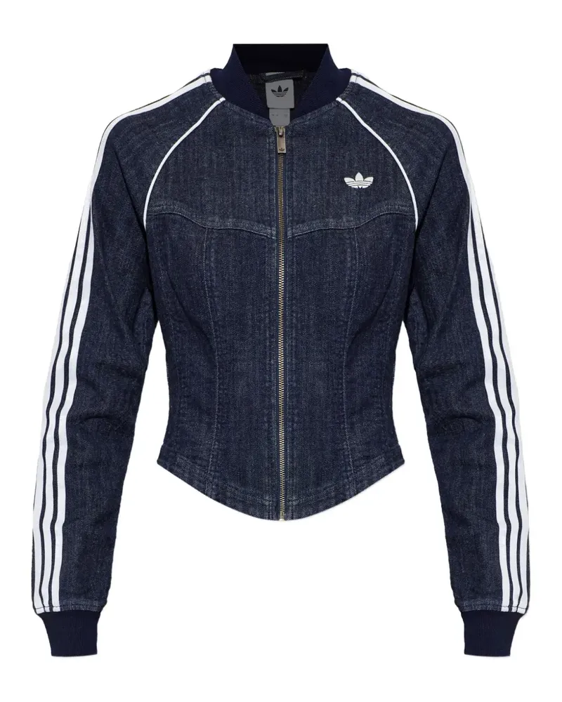 adidas Superstar Corset side-stripe denim jacket - Blau Blau