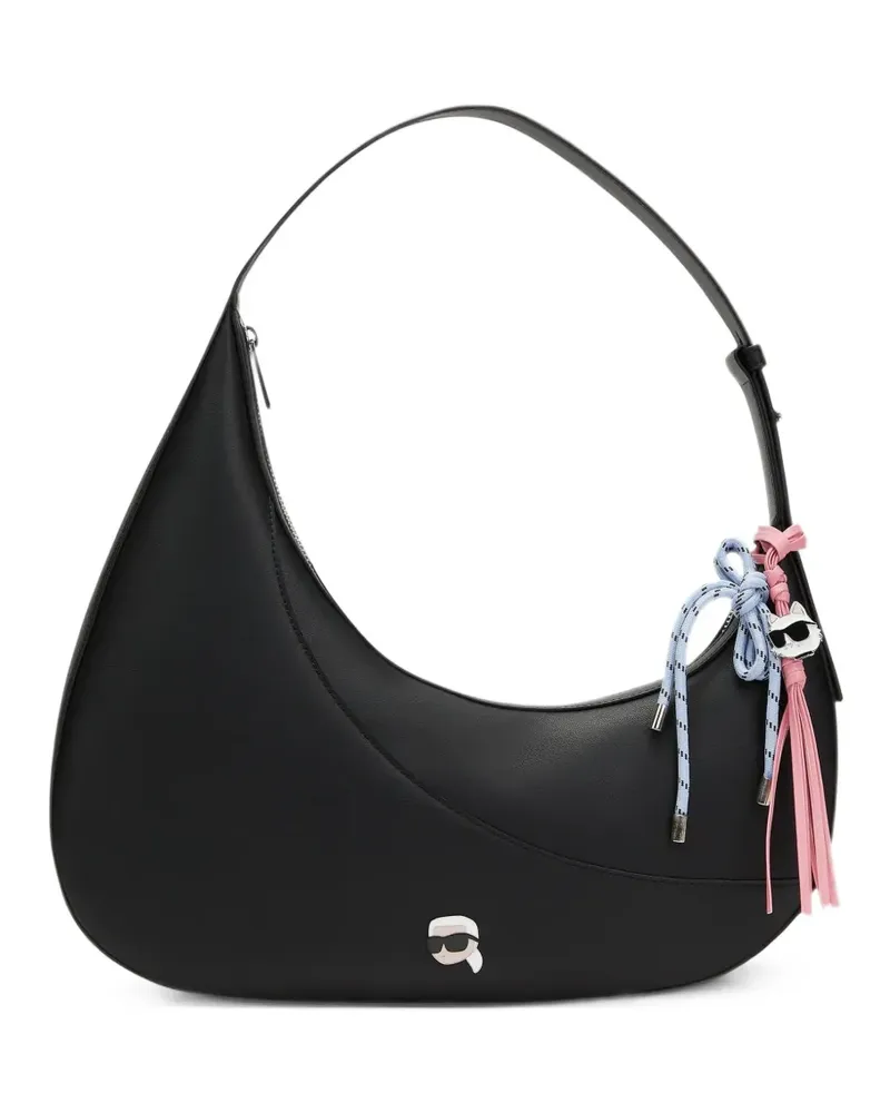 Karl Lagerfeld Ikon Smooth Slouchy Beuteltasche - Schwarz Schwarz
