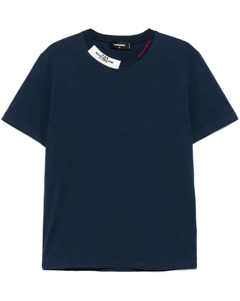 Dsquared2 T-Shirt mit Logo-Stickerei - Blau Blau