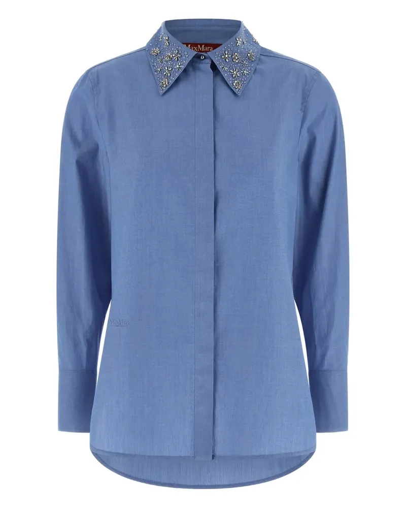 Max Mara Staffa crystal-appliqué shirt - Blau Blau