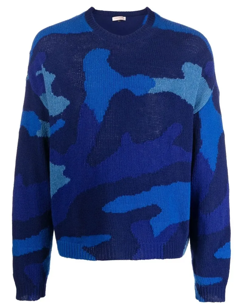 Valentino Garavani Pullover mit Camouflagemuster - Blau Blau