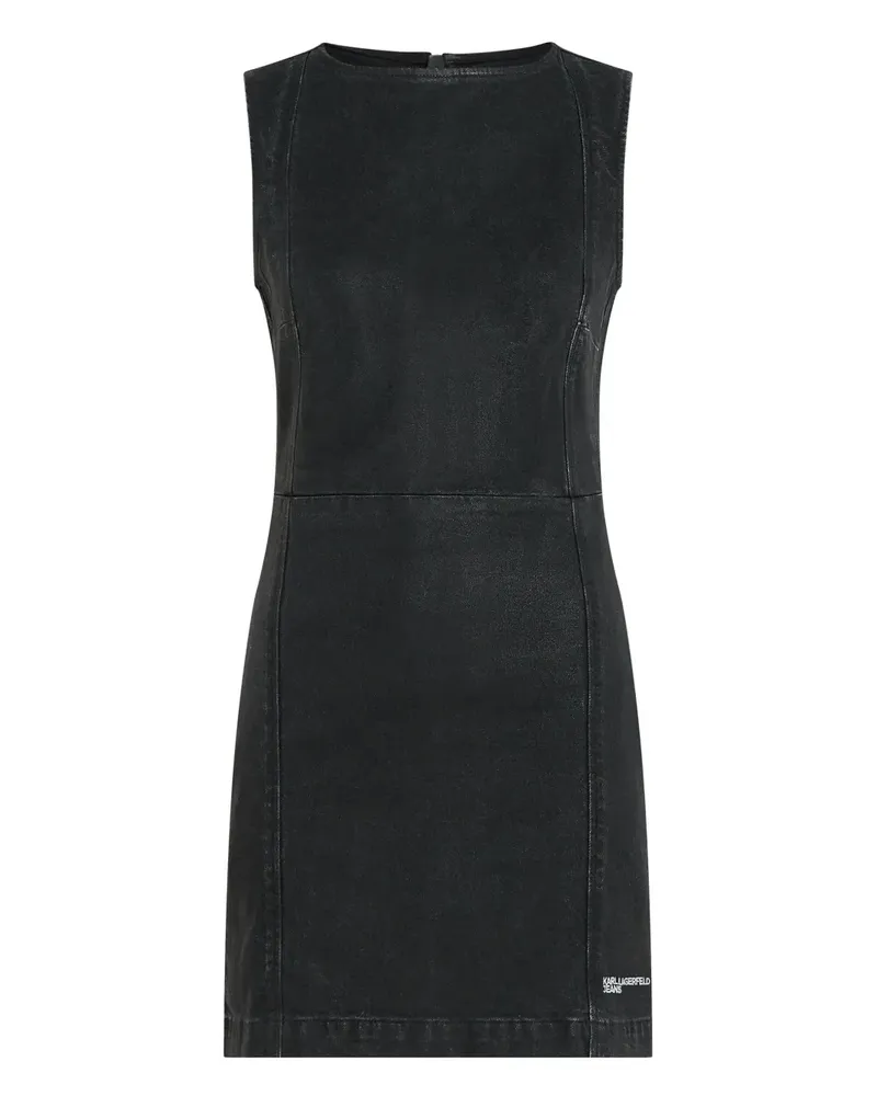 Karl Lagerfeld Beschichtetes Jeanskleid - Schwarz Schwarz