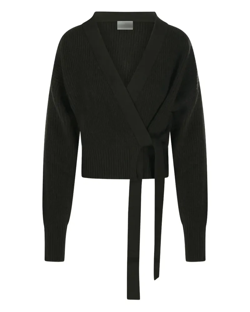 ALLUDE Gerippter Cardigan im Wickelstil - Grün Grün