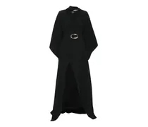 Cassandra V-neck belted dress - Schwarz