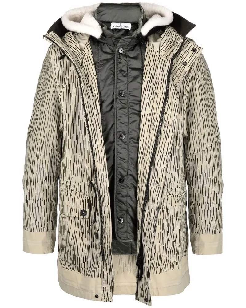 Stone Island Parka im Layering-Look - Nude Nude