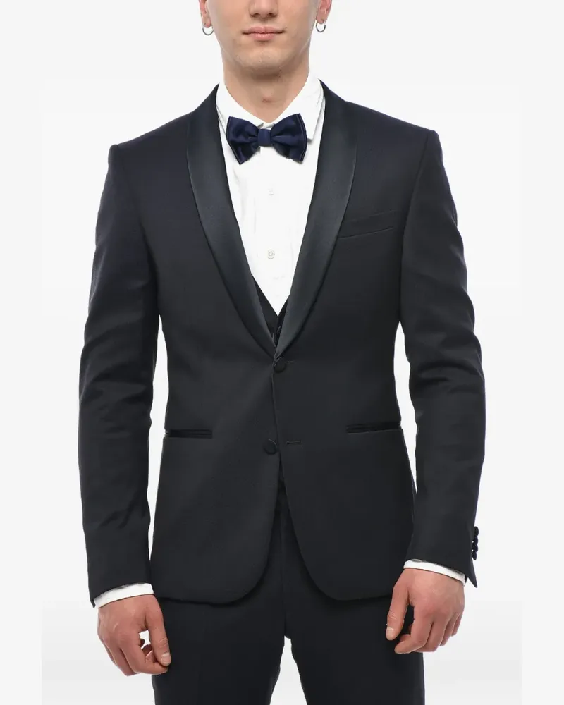 Corneliani shawl-lapel three-piece suit - Blau Blau