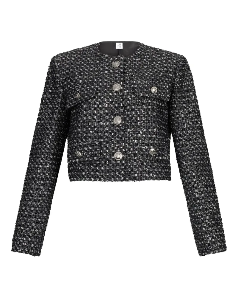 Liu Jo Bouclé-Jacke im Cropped-Design - Schwarz Schwarz