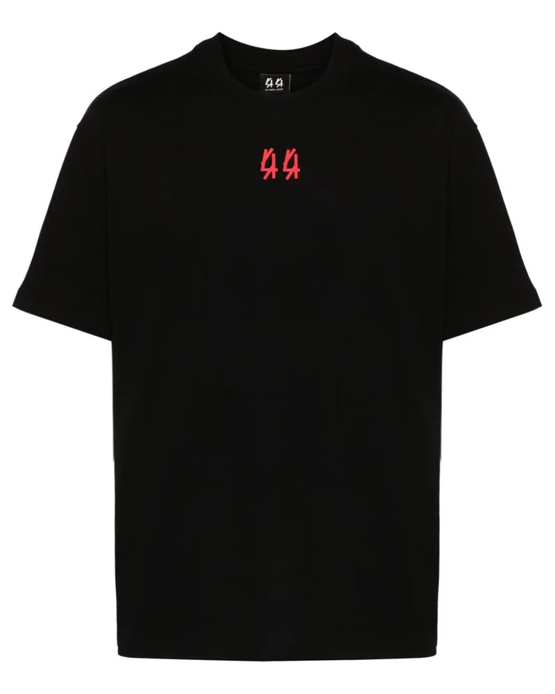 44 LABEL GROUP Lasered T-Shirt Schwarz