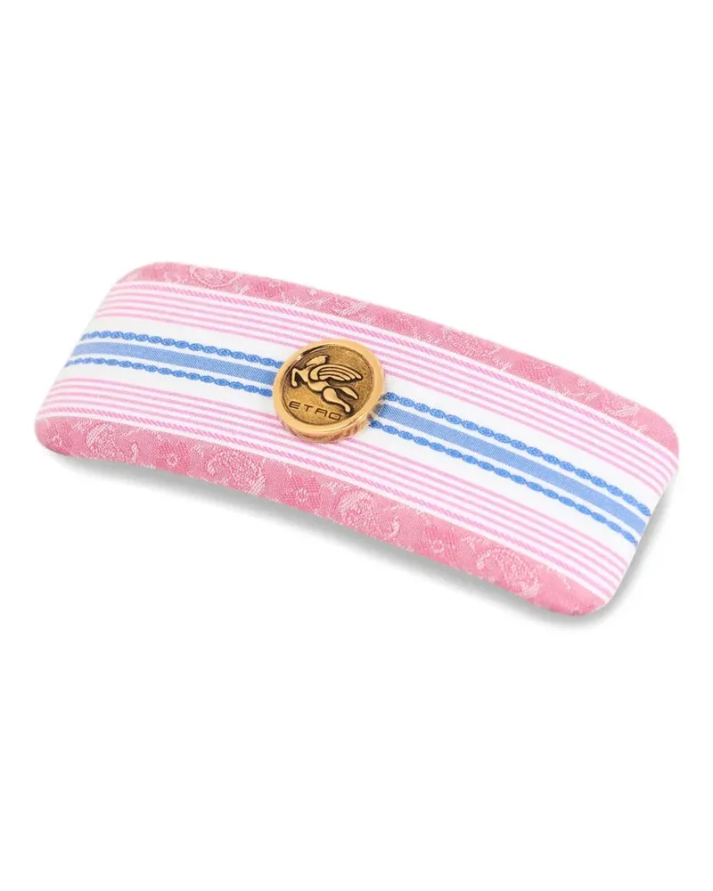 Etro striped cotton hair clip - Rosa Rosa