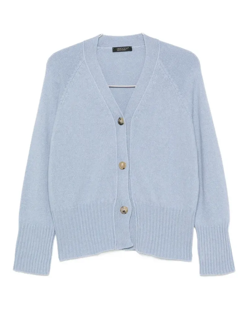 ARAGONA V-neck ribbed-knit cardigan - Blau Blau