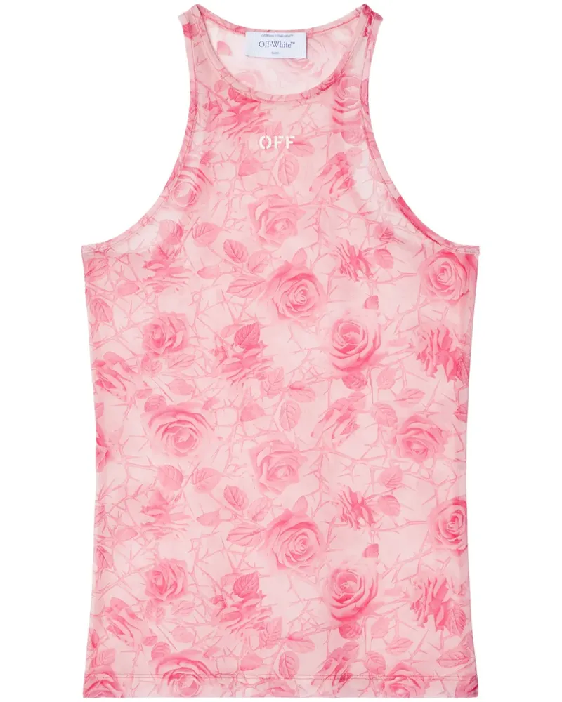 OFF-WHITE Off Stamp Roses Tanktop - Rosa Rosa