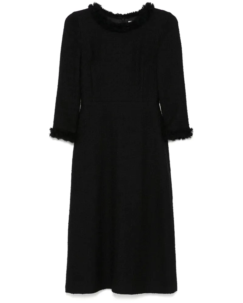JANE Atelier Ausgestelltes Vermont Tweed-Kleid - Schwarz Schwarz