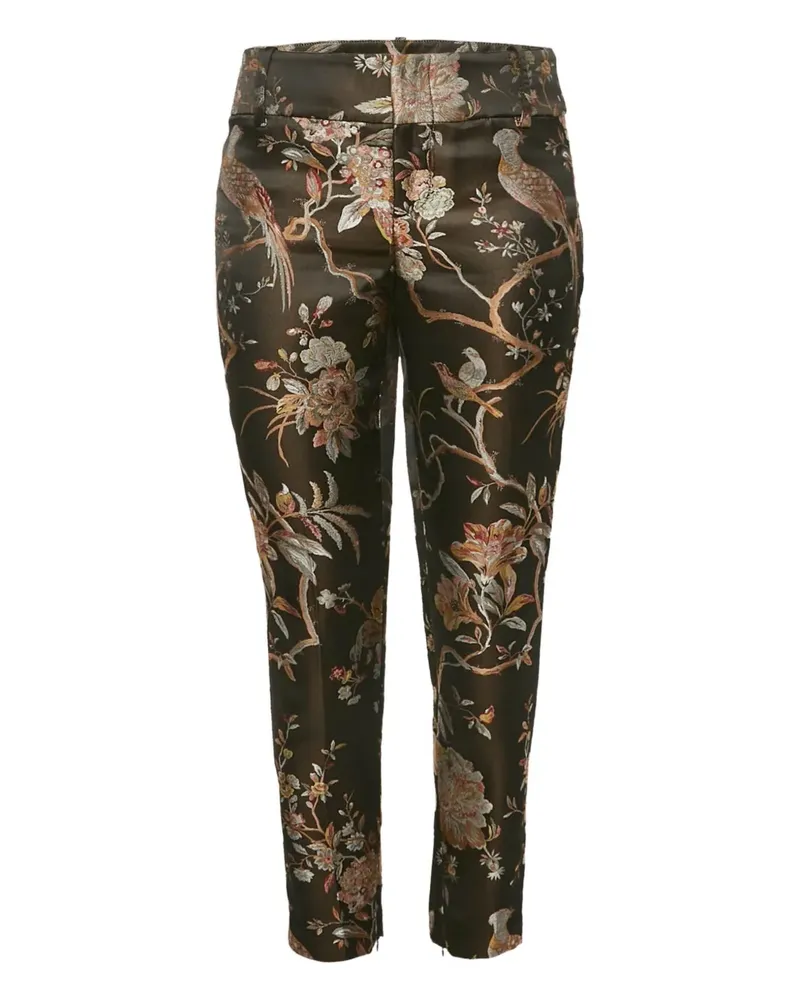 Alice + Olivia Jacquard-Hose mit Blumenmuster - Braun Braun
