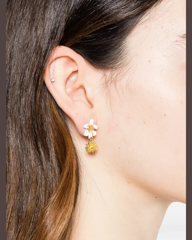 Les Néréides flower earrings - Gold Gold