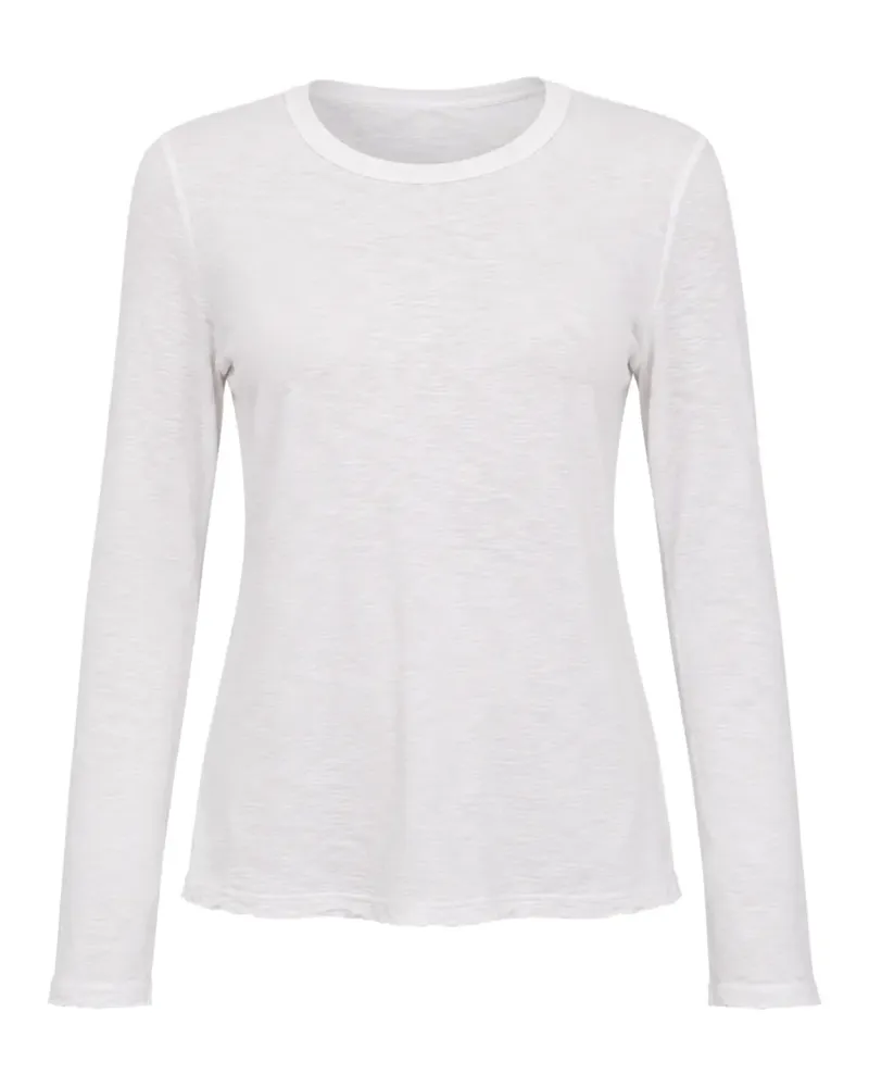James Perse Langarmshirt mit rundem Ausschnitt - Weiß Weiß