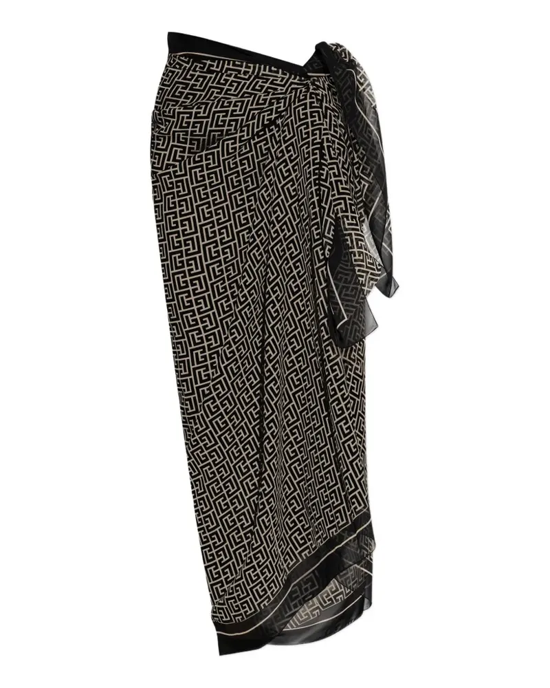Balmain patterned pareo - Schwarz Schwarz
