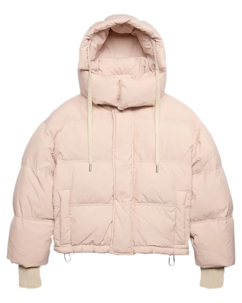 AMI Paris Gefütterte Jacke mit Logo-Patch - Nude Nude