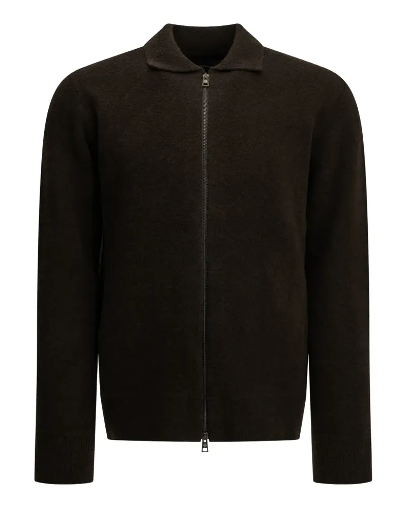Tagliatore Reißverschluss-Cardigan mit Kragen - Braun Braun