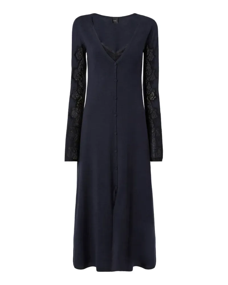 Pinko Geknöpftes Kleid mit Spitzeneinsatz - Blau Blau