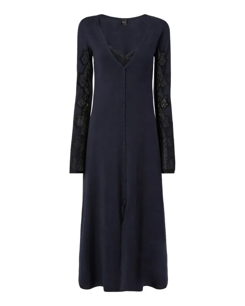 Pinko Geknöpftes Kleid mit Spitzeneinsatz - Blau Blau