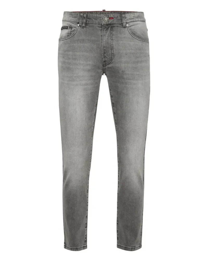 Philipp Plein Greatness Jeans mit Logo-Stickerei - Grau Grau