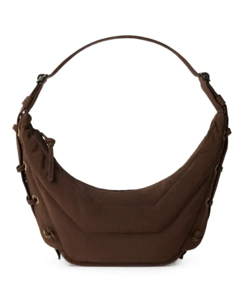 Christophe Lemaire small Soft Game bag in nylon canvas - Braun Braun
