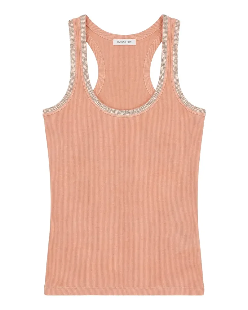 Patrizia Pepe rhinestone trim vest - Orange Orange