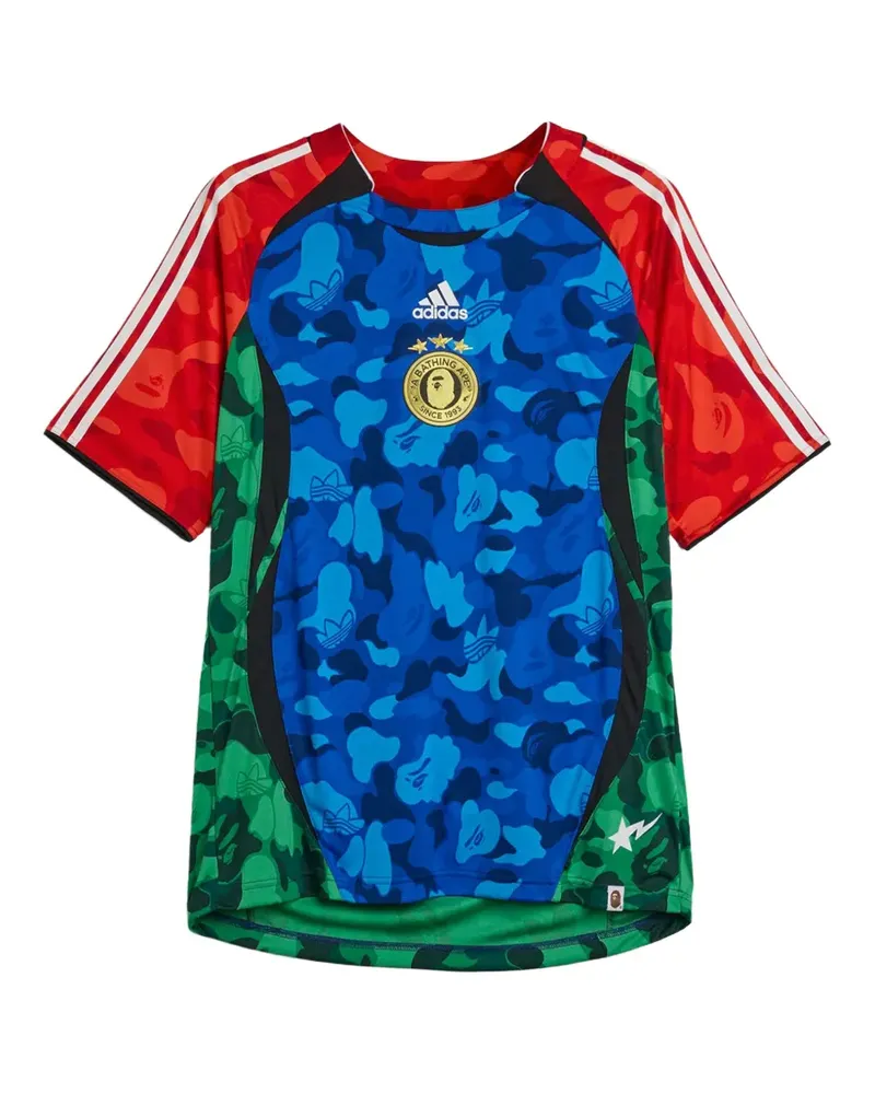 adidas x Bape Teamgeist camouflage-print T-shirt - Blau Blau