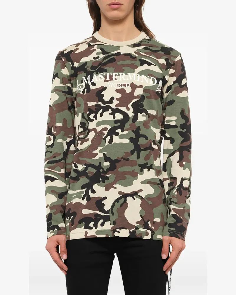 Mastermind Japan camouflage-print skull-motif T-shirt - Grün Grün